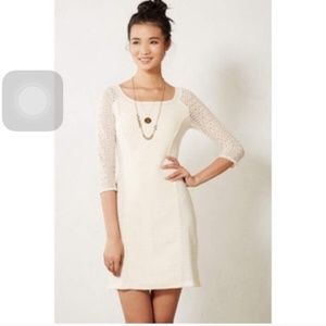 Anthropologie white lace mini dress